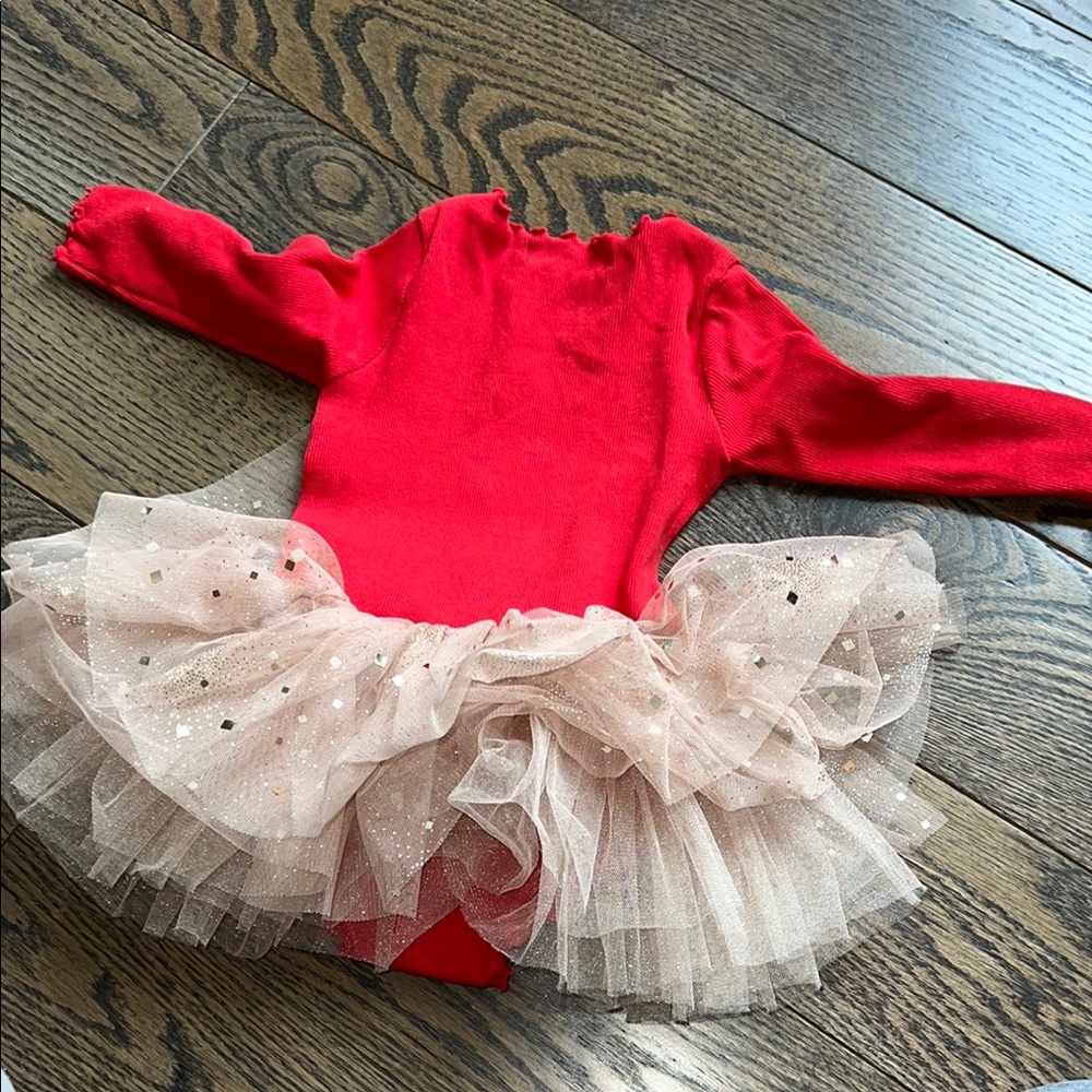 Charming Red and Cream Dance dress Costume with Tutu Petite Hailey 12 months - Picture 6 of 9